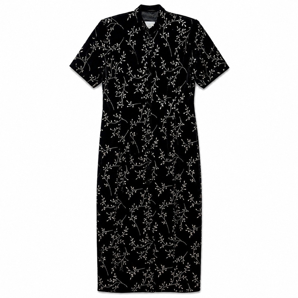 Another Thyme Vintage Velvet Maxi Dress Women's 10 Dark Academia Gothic Romance